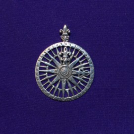 Compass silver pendant